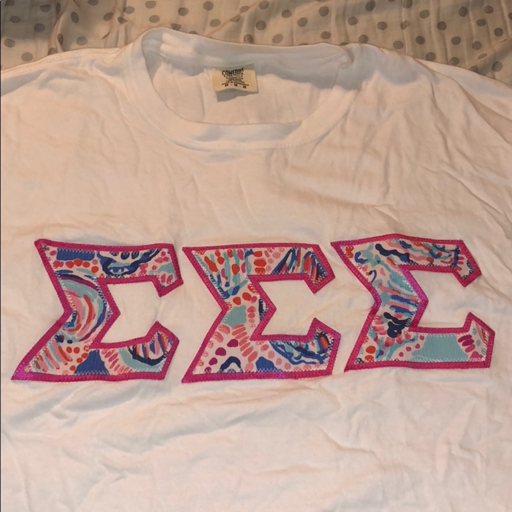 Comfort Colors Tri Sigma Letter Shirt